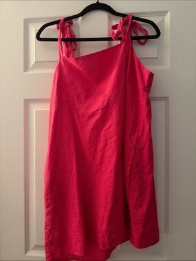 Express pink linen dress